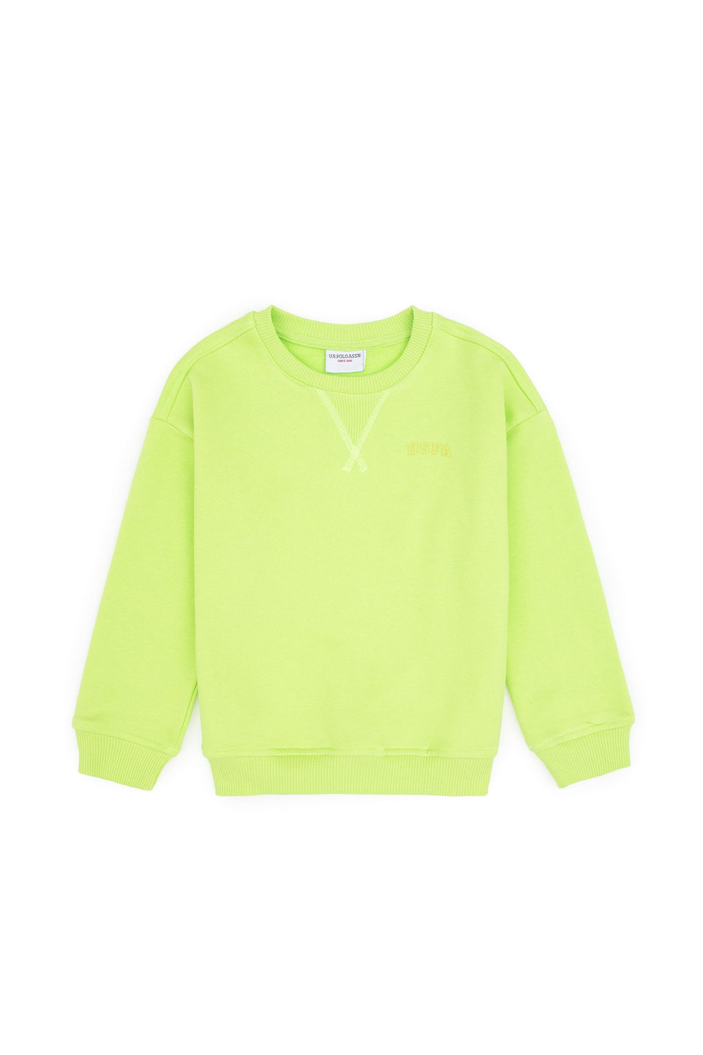 Erkek _ocuk Ye_il Bisiklet Yaka Basic Sweatshirt