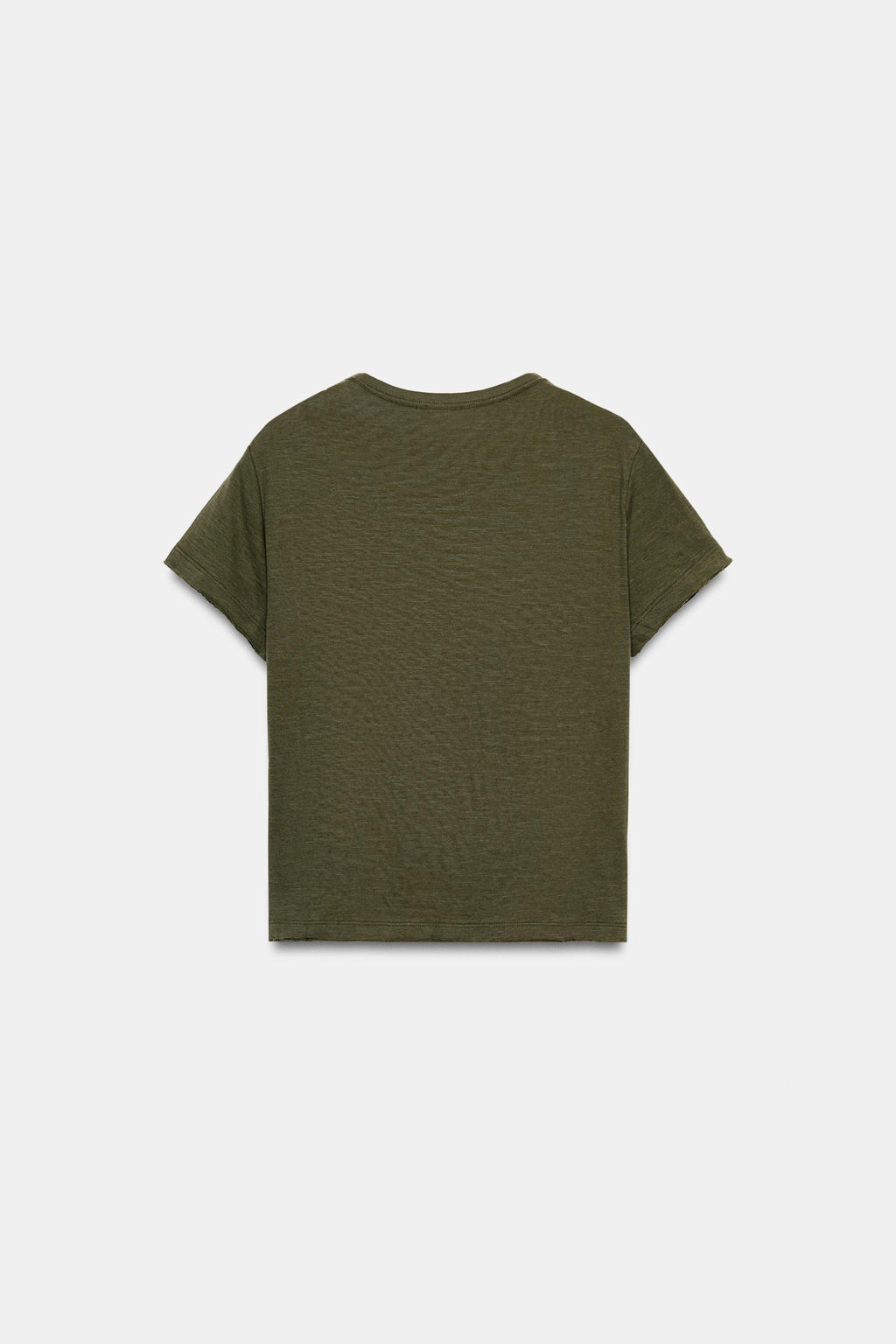 CAMISETA ALGOD?N MANGA CORTA / Khaki - Zara фото 7