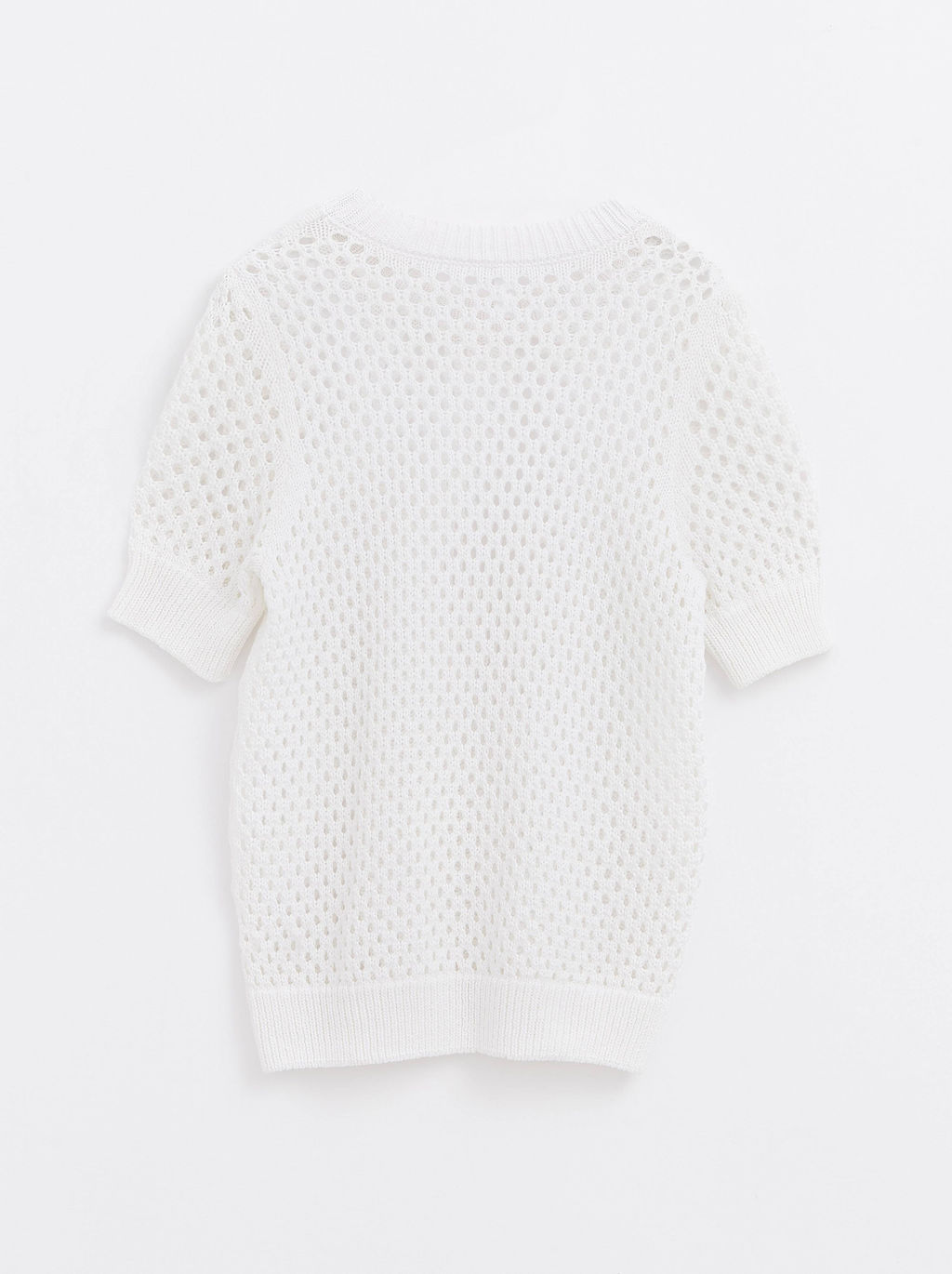 CONTE Фактурный джемпер в крупную сетку из пряжи с хлопком LDK 125 off-white