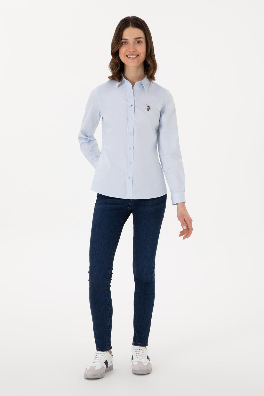 Kad_n A__k Mavi Uzun Kollu Basic G_mlek Sepette S_rpriz _ndirim - U.s. polo assn фото 4