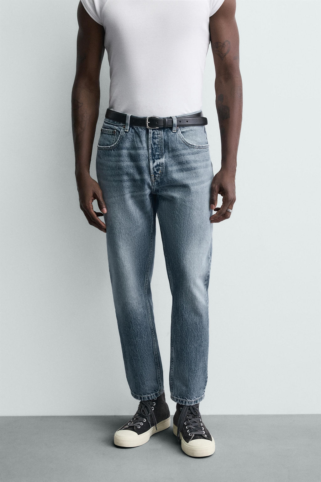 JEANS SLIM CROPPED FIT / Azul medio - Zara фото 2