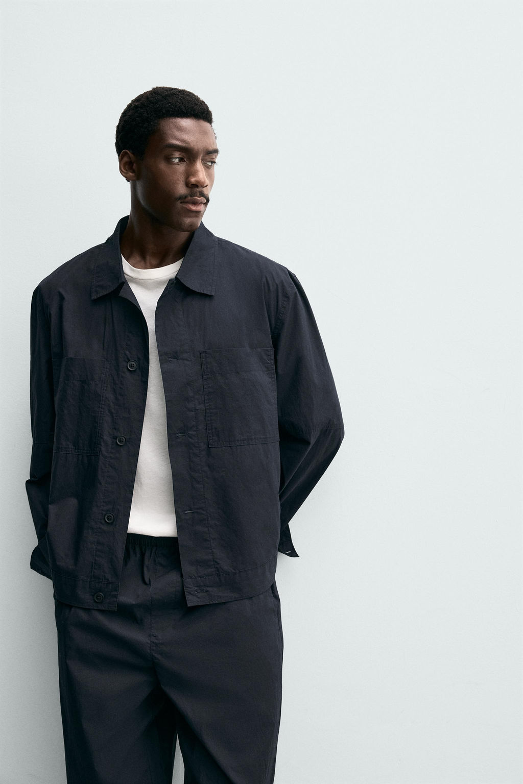 SOBRECAMISA REGULAR FIT POPEL?N / Marino - Zara фото 5
