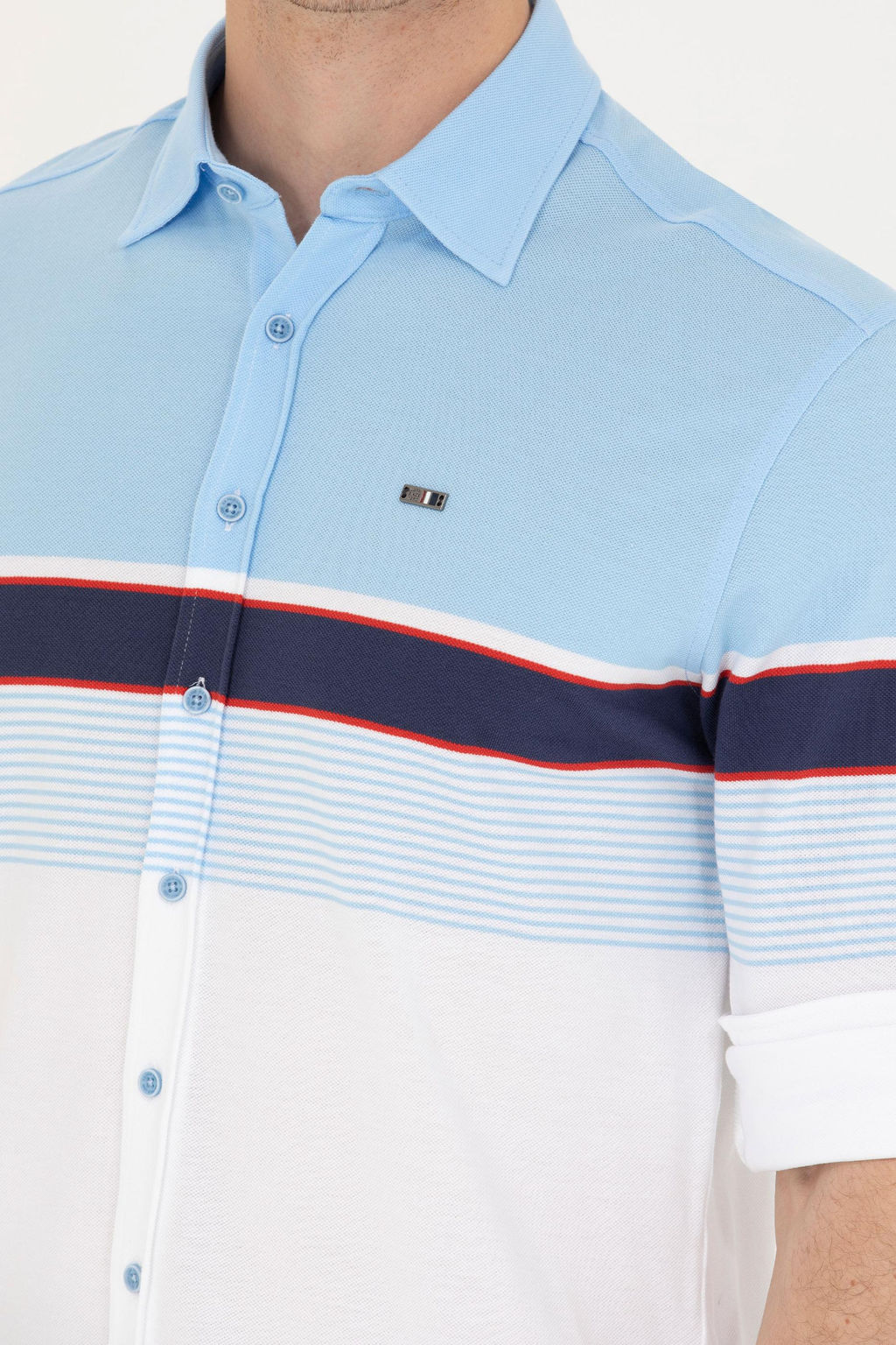 Мужская синяя рубашка с длинным рукавом - U.s. polo assn фото 7