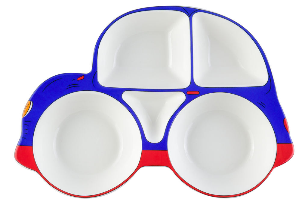 Тарелка сервировочная 28*19*3,6 см Машина 5 секций сине-красная - Elan gallery фото 9