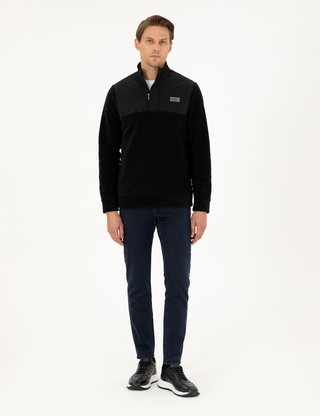 Siyah Regular Fit Sweatshirt - Pierre cardin фото 4