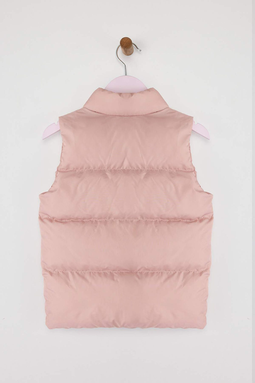 Pembe Duz/Basic Dik Yaka Regular Fit K?z Cocuk Sisme Yelek TKDAW26YE00000 - Trendyolmilla фото 4