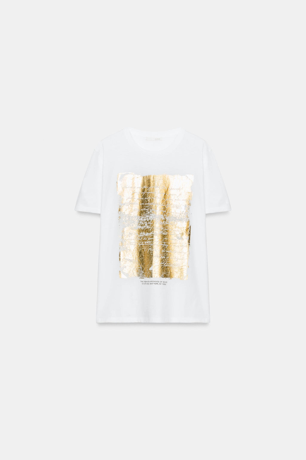 CAMISETA METALIZADA MANGA CORTA / Blanco