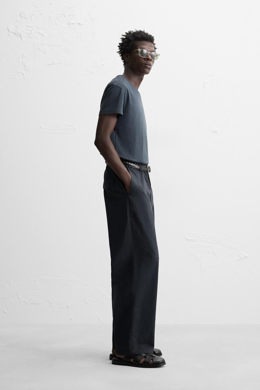 REGULAR FIT TEXTURED TROUSERS - Zara фото 4