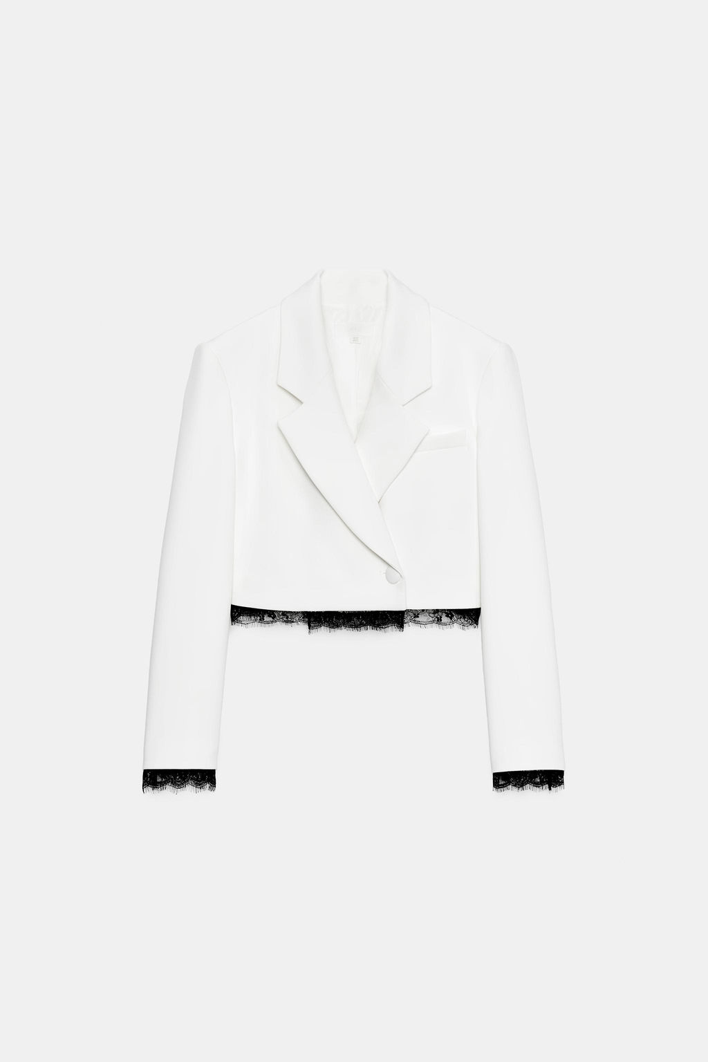 BLAZER COMBINADA ENCAJE HOMBRERAS / Blanco roto - Zara фото 7