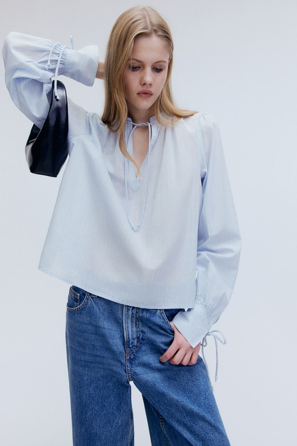 Blusa de algodon con lazadas - H&m фото 2