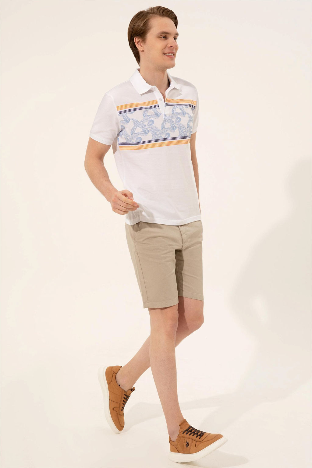 U. S. Polo Assn Мужская белая футболка с воротником-поло - U.s. polo assn фото 11