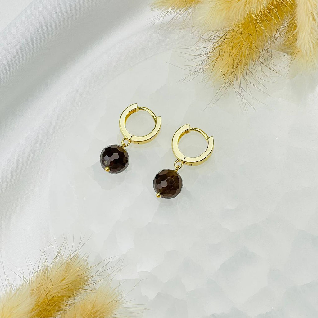 Серьги из Раухтопаза 13 см