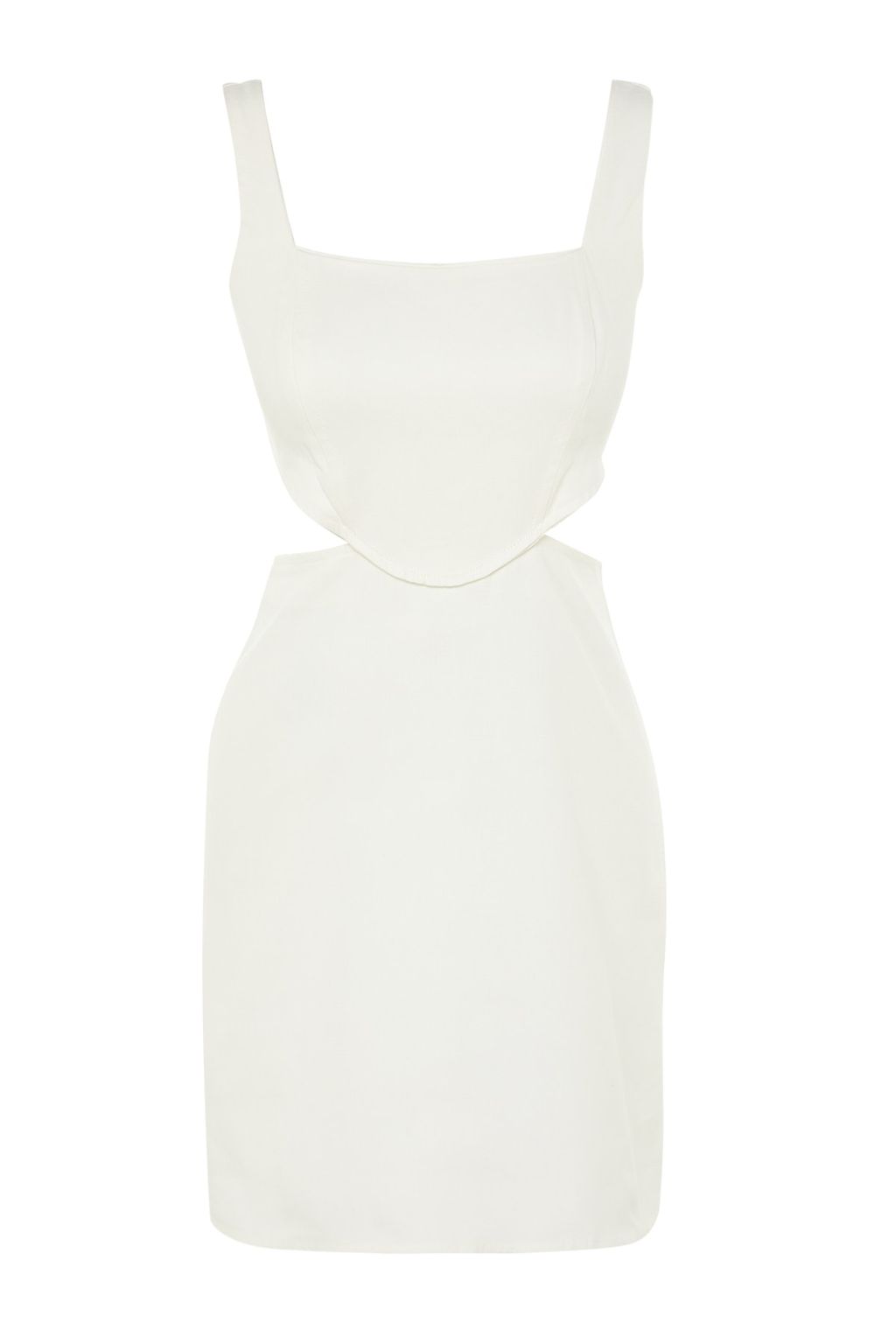 TRENDYOLMILLA Haki A-Kesim Mini Pamuklu Pencere/Cut Out Detayl? Detayl? Kare Yaka Dokuma Elbise TWOSS23EL00596  фото 7