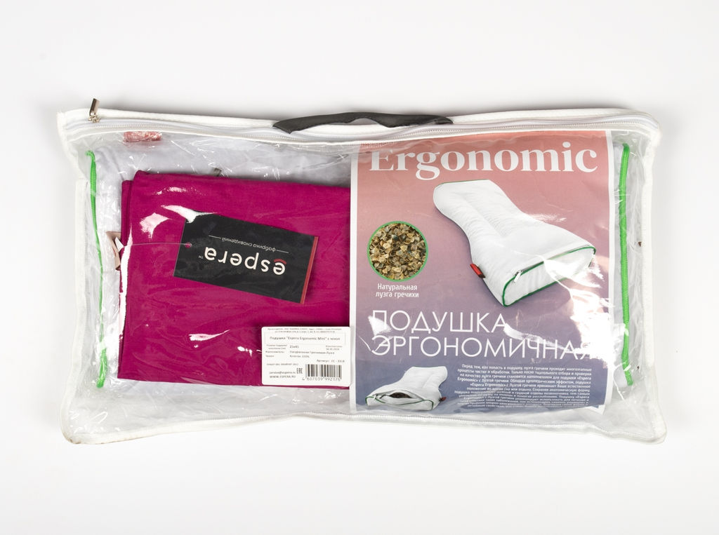 Подушка "ESPERA Ergonomic Mini" с чехлом 25х45