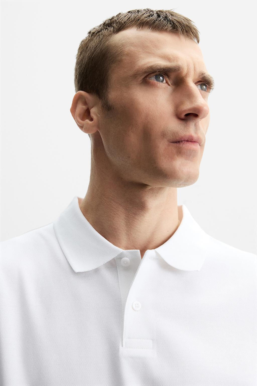WASHED TEXTURED PIQUE POLO SHIRT - Zara фото 5