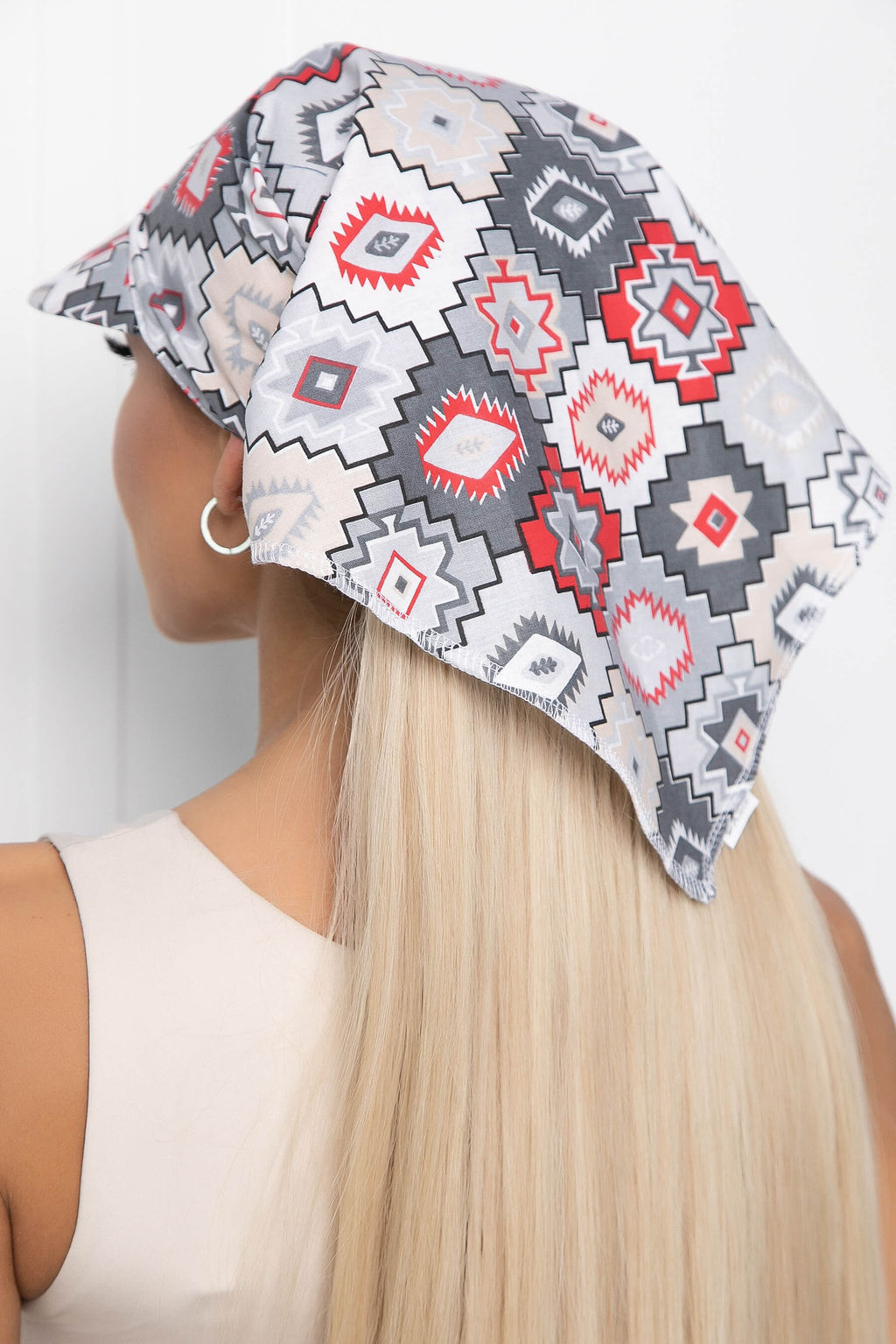 Косынка с козырьком (мозаика/красная) КК47 - Lt collection фото 4