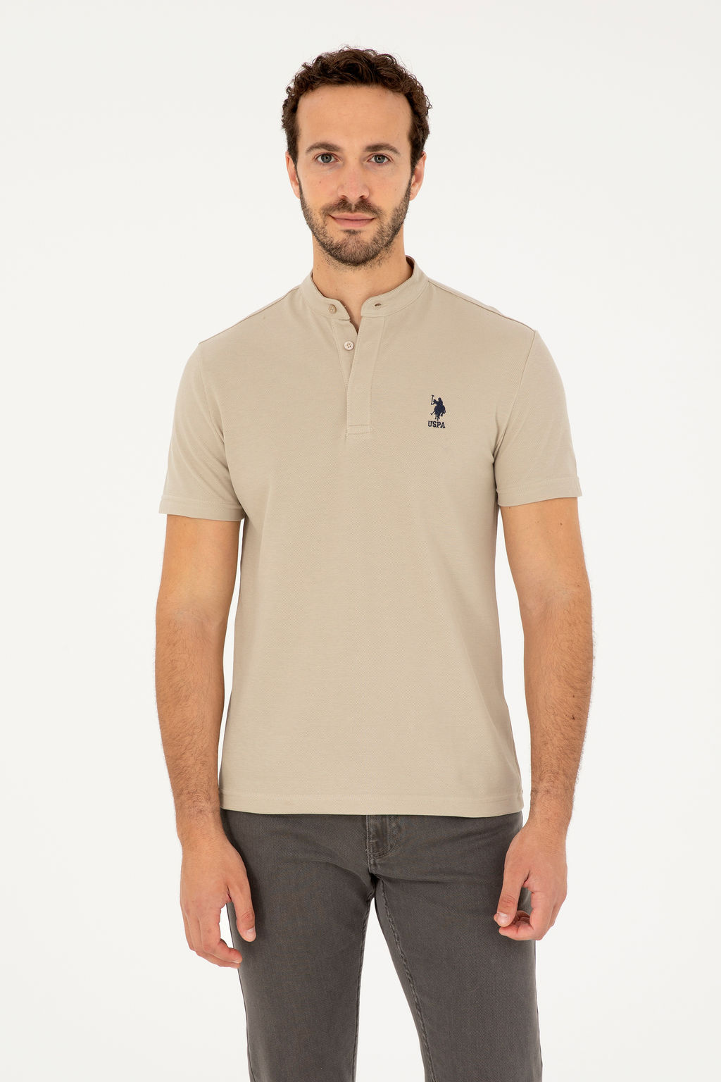 U. S. Polo Assn / Мужская футболка светло-хаки - U.s. polo assn фото 8