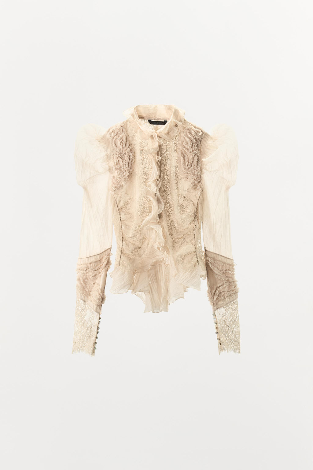 ZW COLLECTION LIMITED EDITION COMBINED RUFFLE SHIRT - Zara фото 4