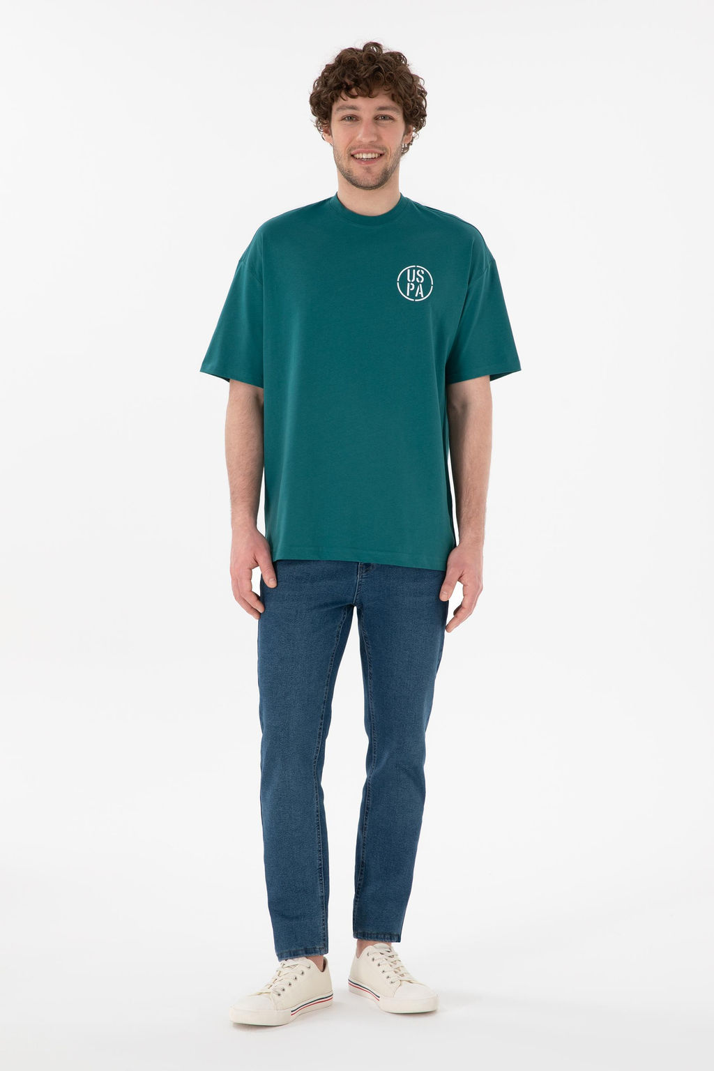 Erkek Oversize Fit Bisiklet Yaka Koyu Ye_il Ti__rt Sepette S_rpriz _ndirim - U.s. polo assn фото 5