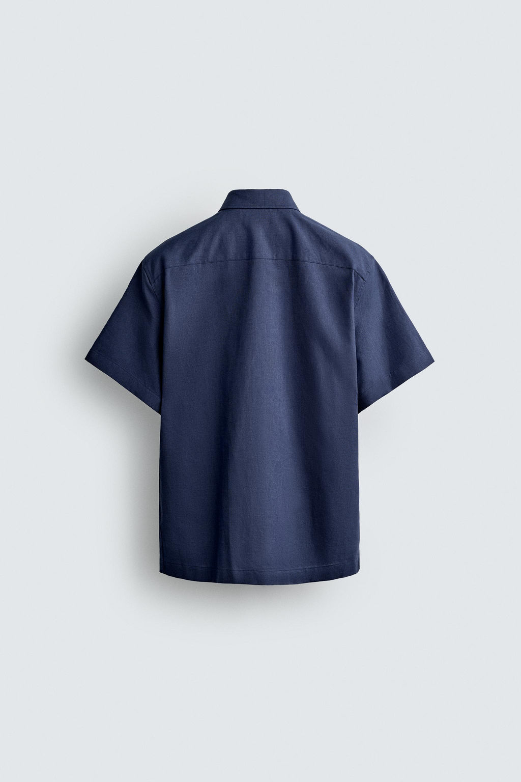 CAMISA ESTRUCTURA LINO - ALGOD?N / Marino - Zara фото 8