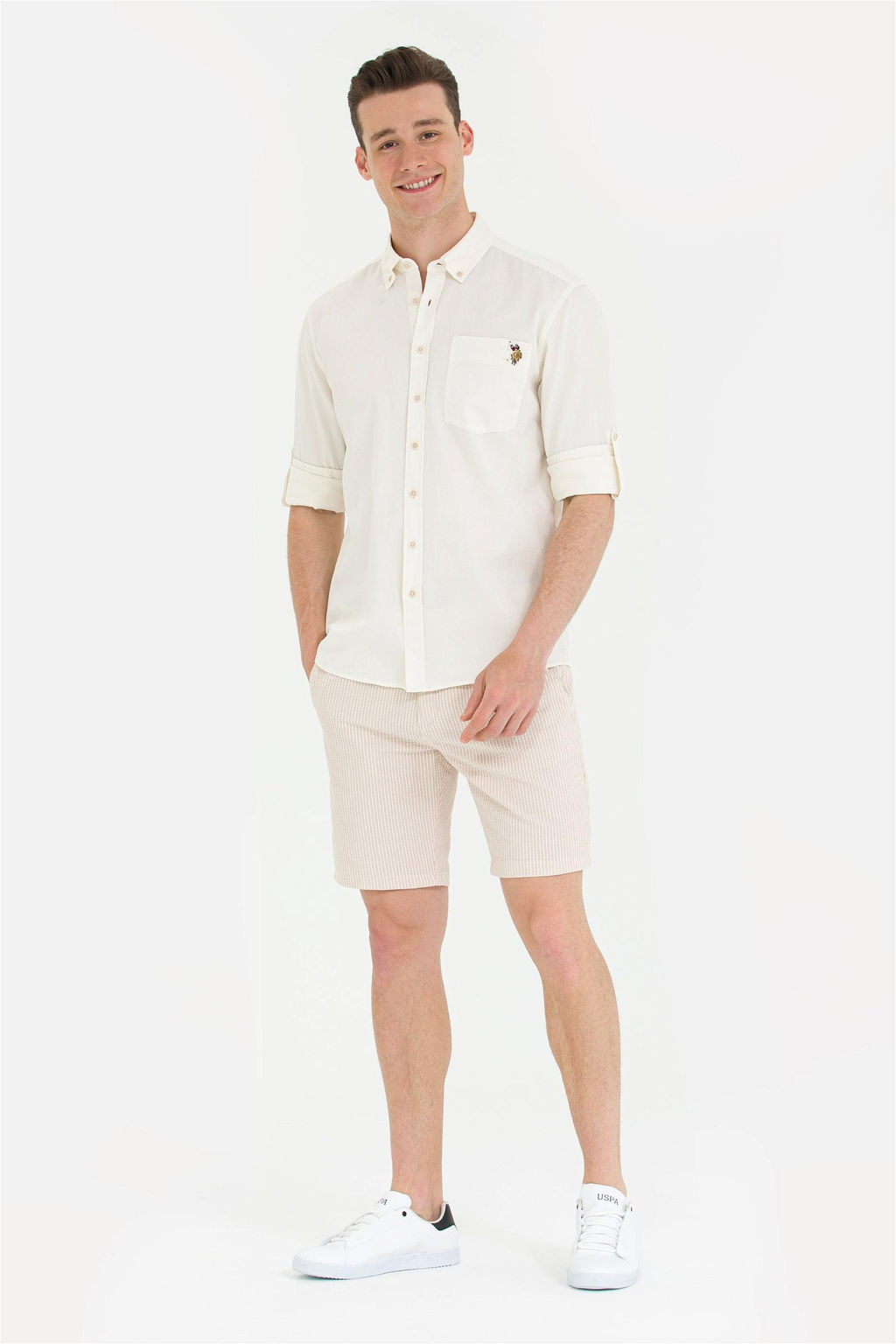 U. S. Polo Assn / Мужская рубашка с длинным рукавом Stone - U.s. polo assn фото 14