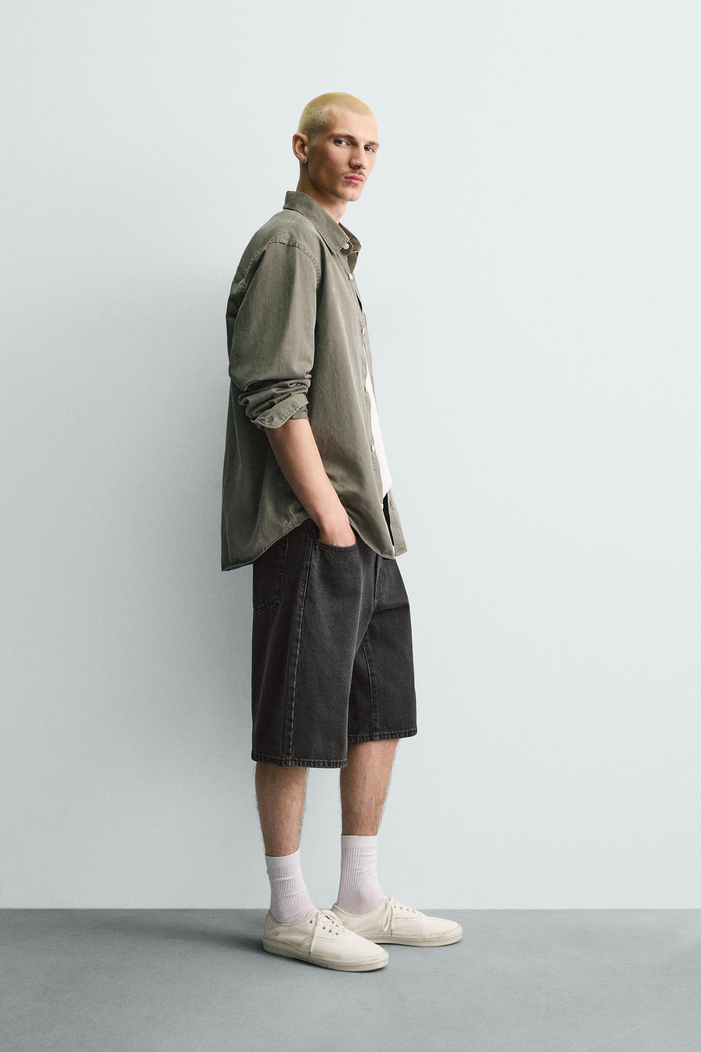 BERMUDA DENIM BAGGY FIT / Carb?n - Zara фото 4