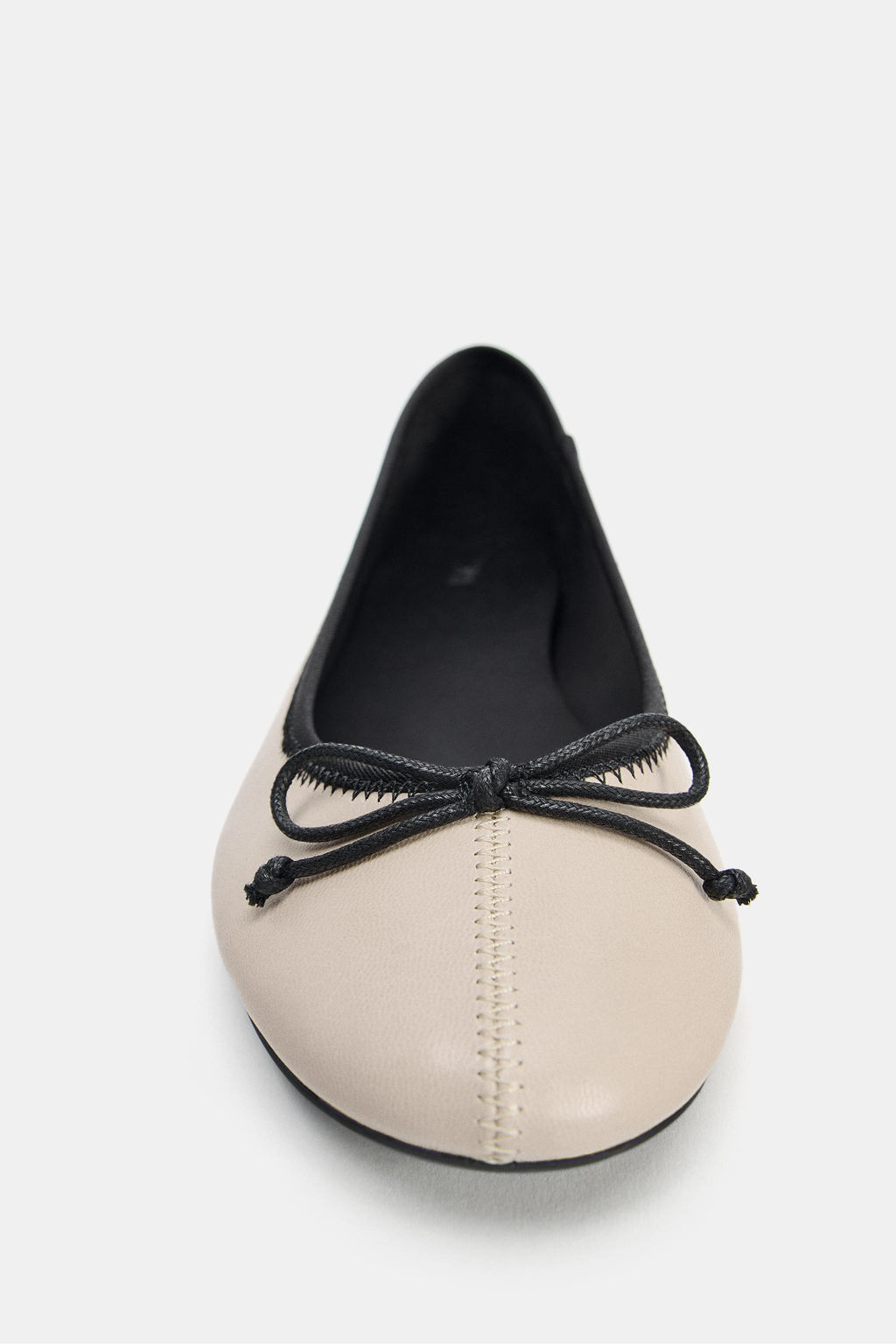 CONTRAST LEATHER BALLET FLATS - Zara фото 15