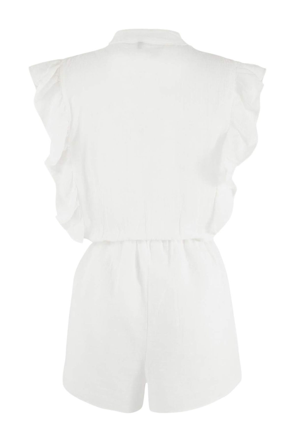 Beyaz Dokuma Brodeli Hakim Yaka Super Mini 100% Pamuk Plaj Tulum TBESS26TU00002 - Trendyolmilla фото 2