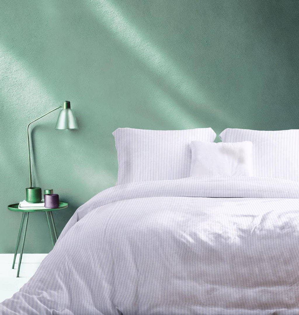 КПБ евро люкс перкаль "Fine Line" с простынью на резинке (70х70) рис. 6793-15 Лунная соната (светло-серый) NEW.