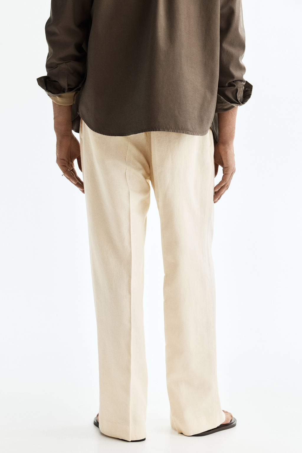 Pantal?n en mezcla de lino Loose Fit - H&m фото 10