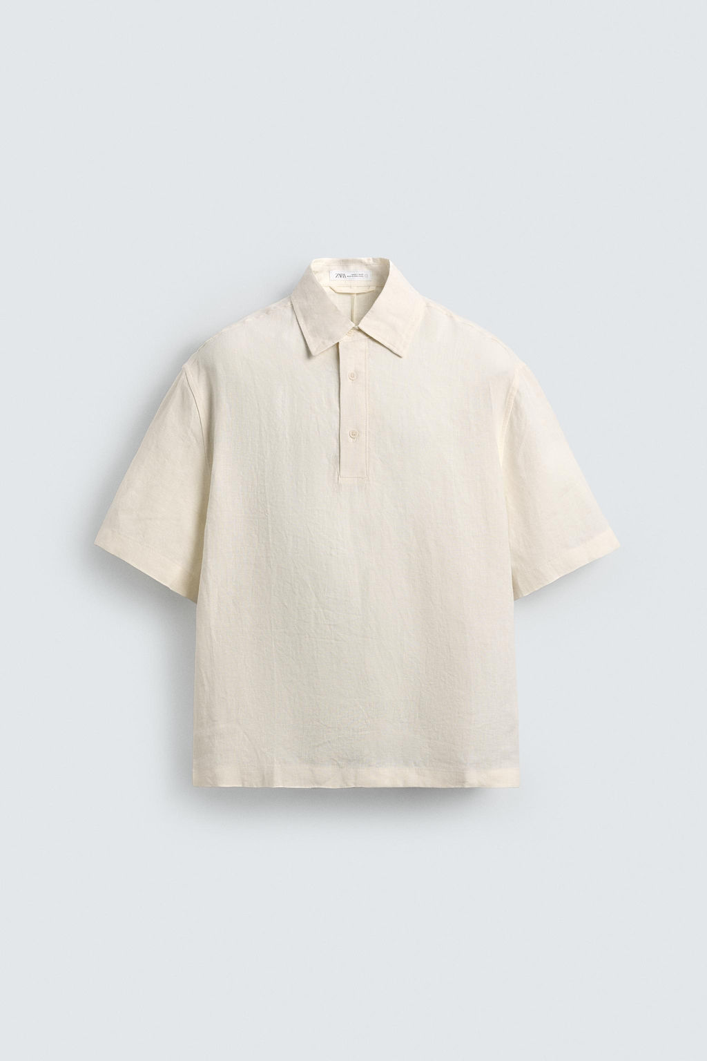 CAMISA POLO BOXY FIT 100% LINO / Crudo - Zara фото 6