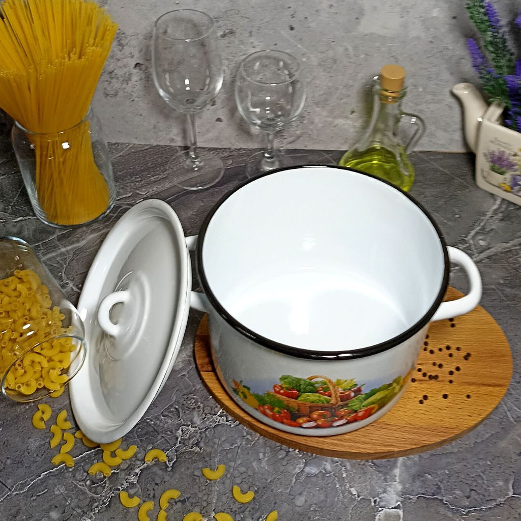 Кастрюля 4,5л 1с17с белосн. Сентябрь - Стальэмаль фото 5