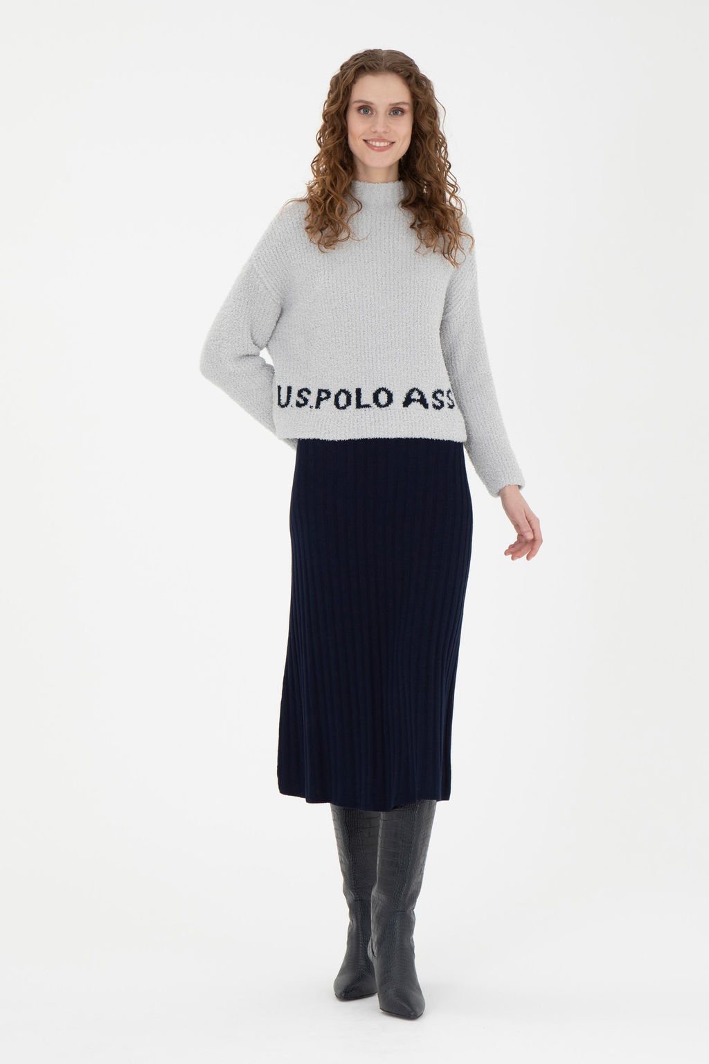 Женская темно-синяя трикотажная юбка Неожиданная скидка в корзине - U.s. polo assn фото 6