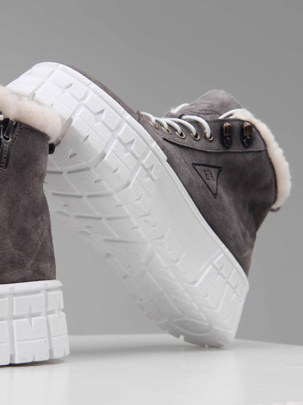 Ботинки 243.212131w. серый замок замша/Мех