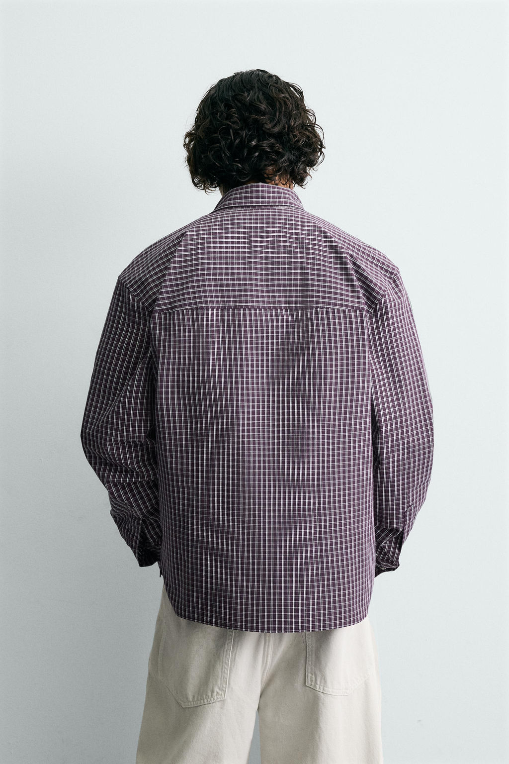 CAMISA RELAXED FIT CUADROS / Burdeos - Zara фото 3