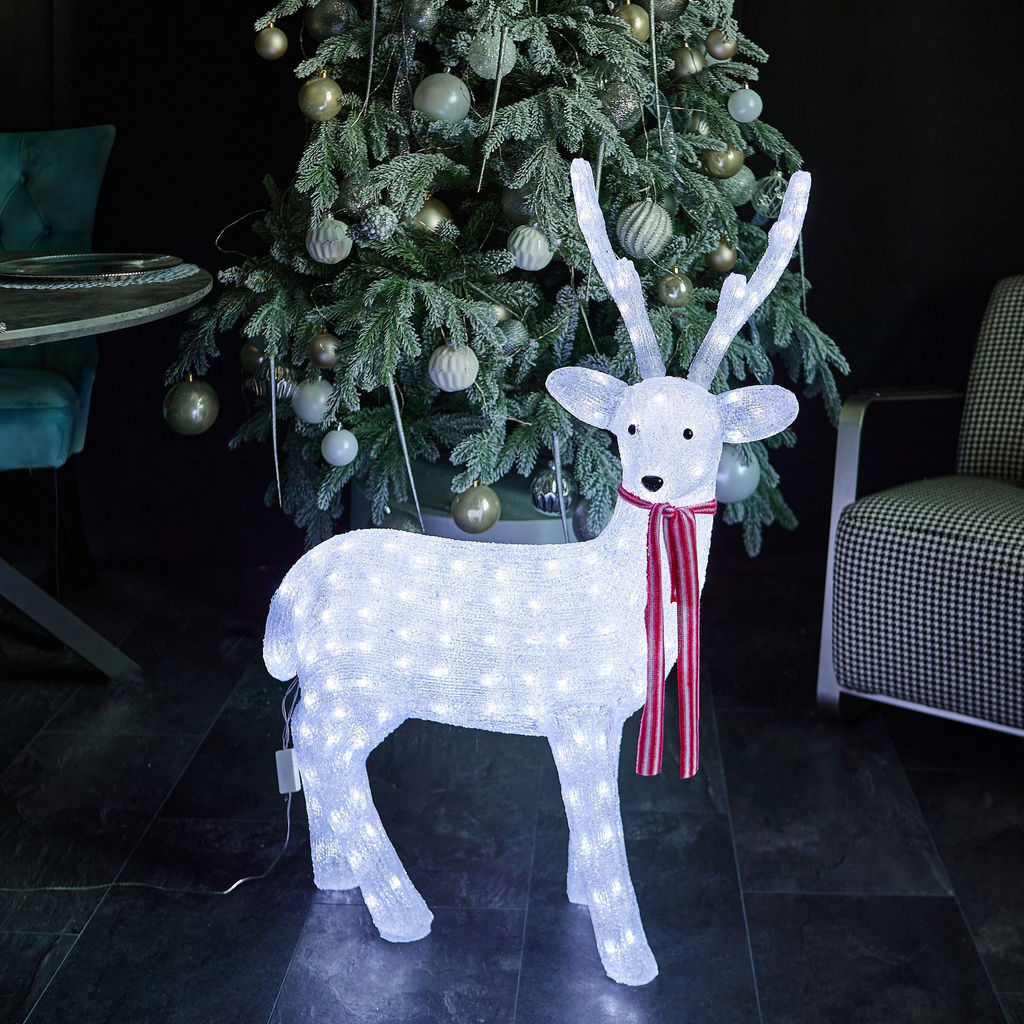 ULD-M6393-200/STA WHITE IP20 DEER-1 Фигура светодиодная Олень-1, 72*97см, 200 светодиодов. Белый свет. Провод прозрачный. TM Uniel