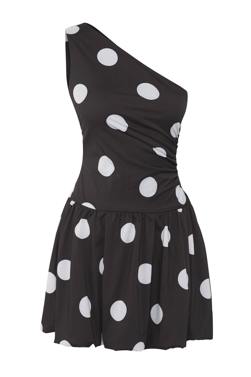 Trendyolmilla Siyah-Beyaz Puantiyeli Poplin Dokuma Dugun/Nikah S?k Abiye Gece Mezuniyet Elbisesi TPRSS25EL00054  фото 6