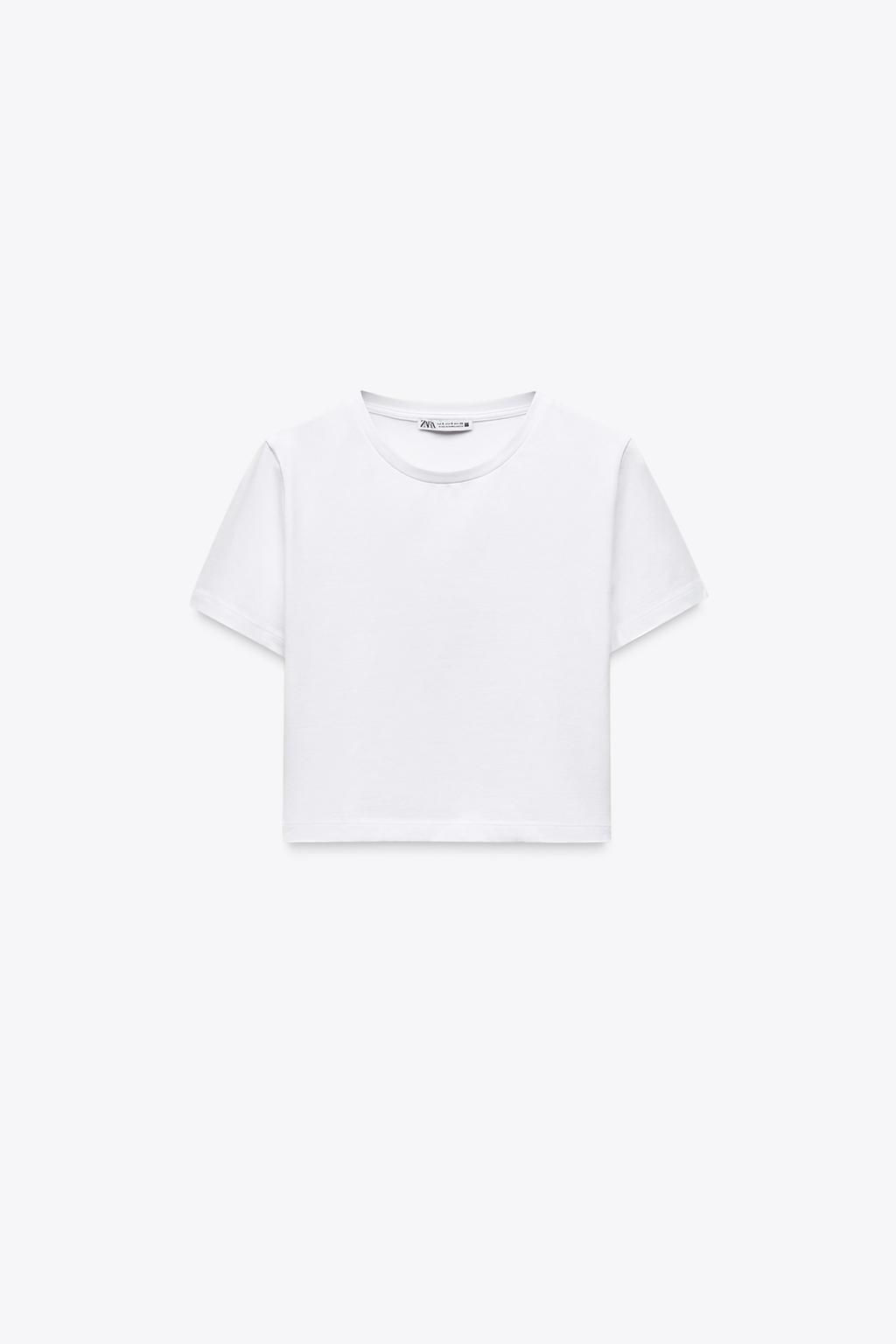 CROPPED STRETCH T-SHIRT - Zara фото 19