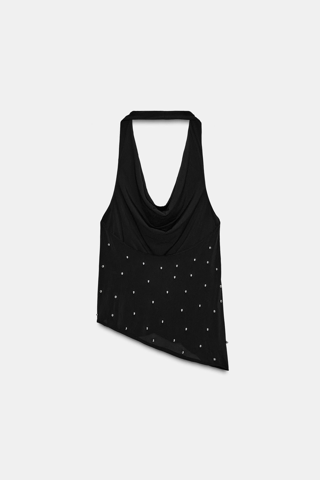 ASYMMETRIC HALTER TOP WITH RHINESTONES - Zara фото 6
