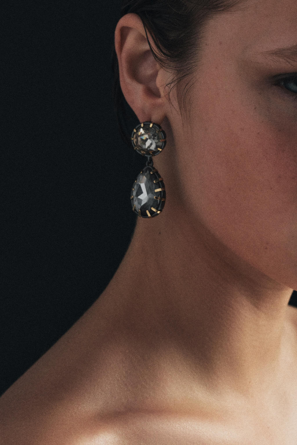 PENDIENTES MET?LICOS JOYAS / Gris antracita - Zara фото 6