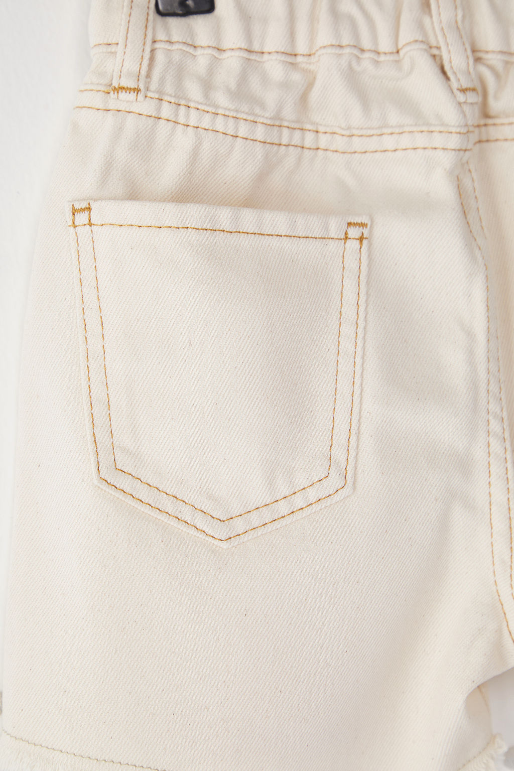 Ekru K?z Cocuk %100 Pamuk Regular/Normal Kal?p Cepli Lastikli Denim Sort TKDSS25SR00010 - Trendyolmilla фото 2