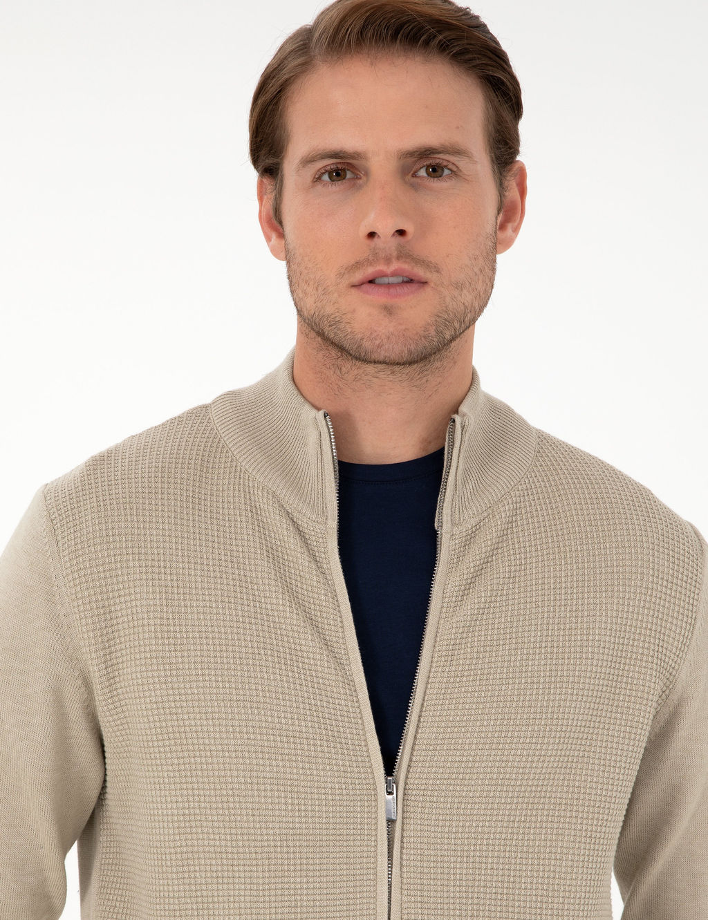 Kum Melanj Slim Fit Fermuarl_ Triko H_rka