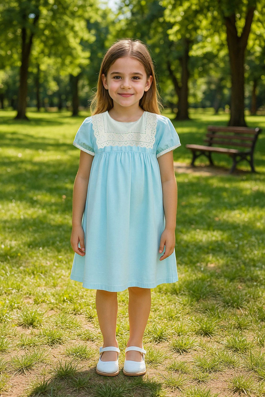 Pembe K?z Cocuk Pamuklu Brode Detayl? K?sa Kol Mini Orme Elbise TKDSS25EL00020 - Trendyolmilla фото 8