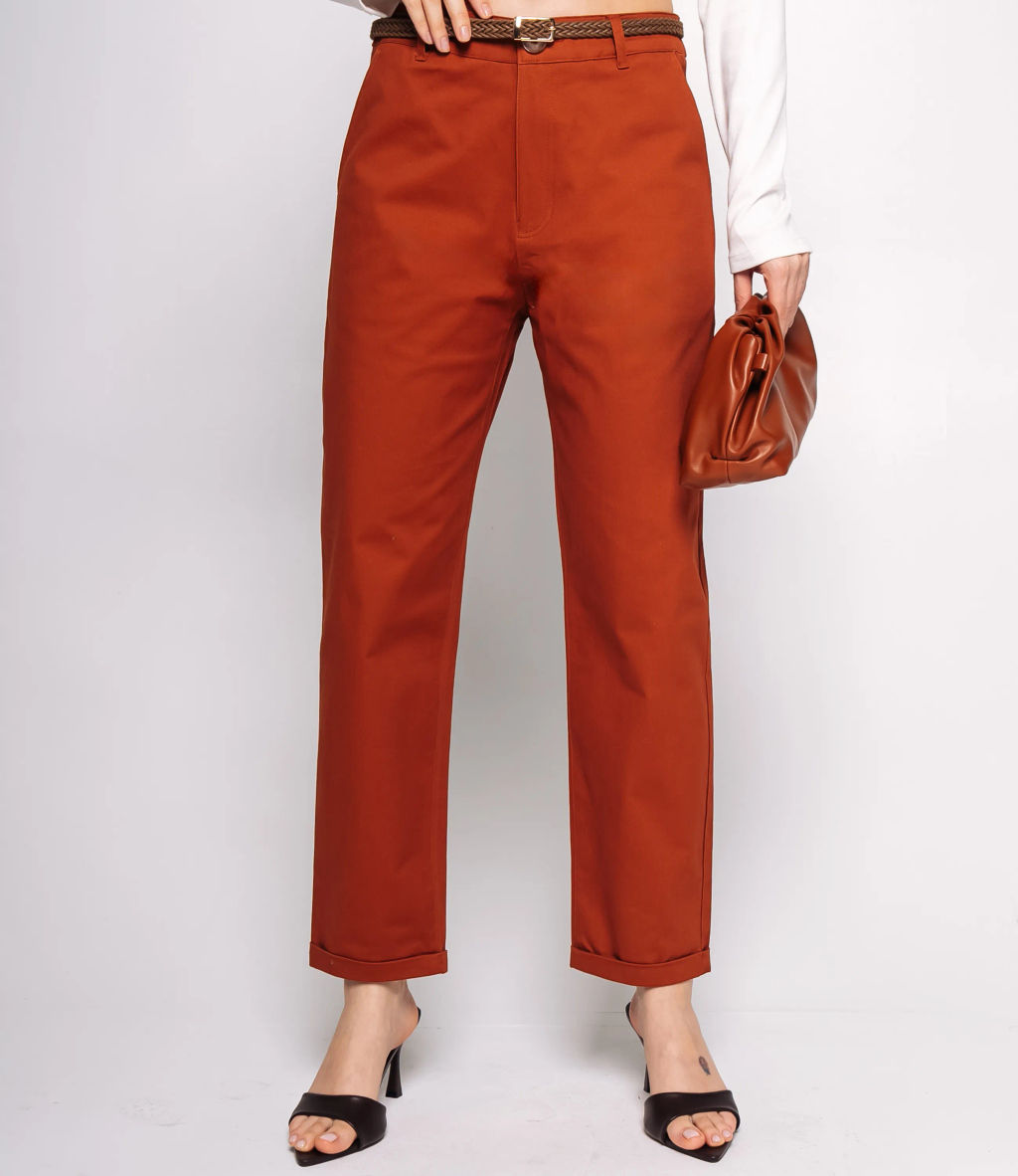Брюки #ОКТ215001, терракотовый