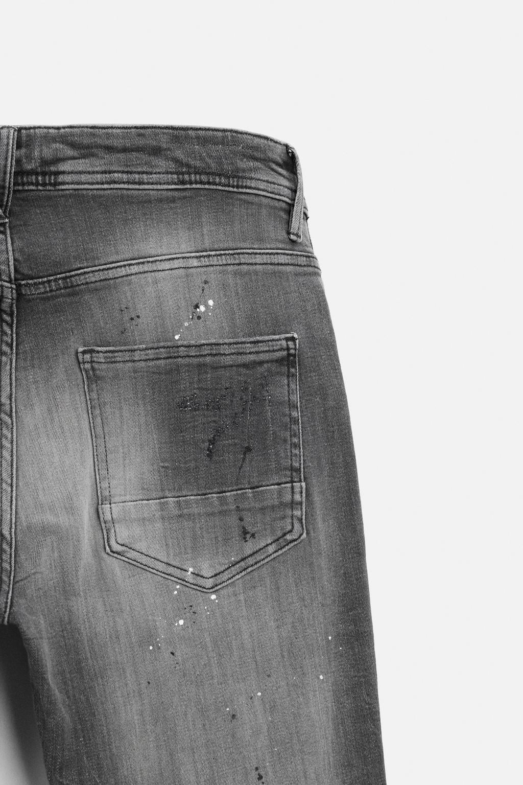 RIPPED SKINNY JEANS WITH PAINT SPLATTER - Zara фото 9