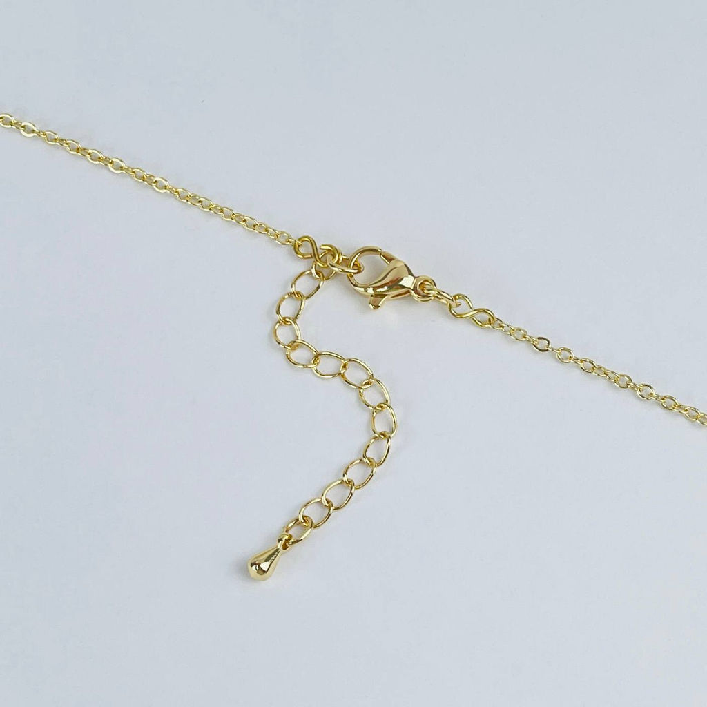 Колье на цепочке Грибочек из Клубничного кварца и Жемчуга - Радуга самоцветов фото 3