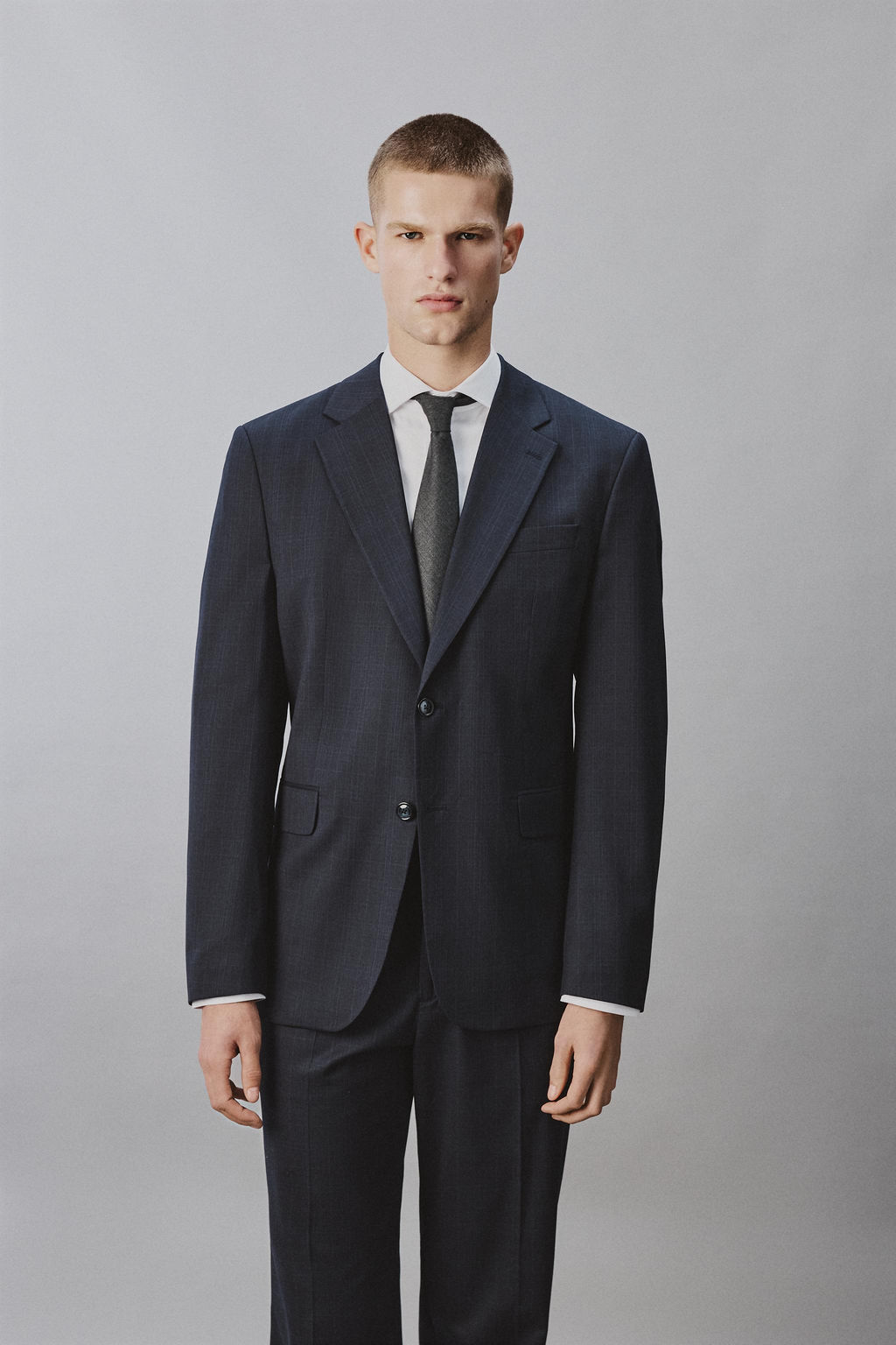 BLAZER REGULAR FIT TRAJE CUADROS / Marino oscuro - Zara фото 2