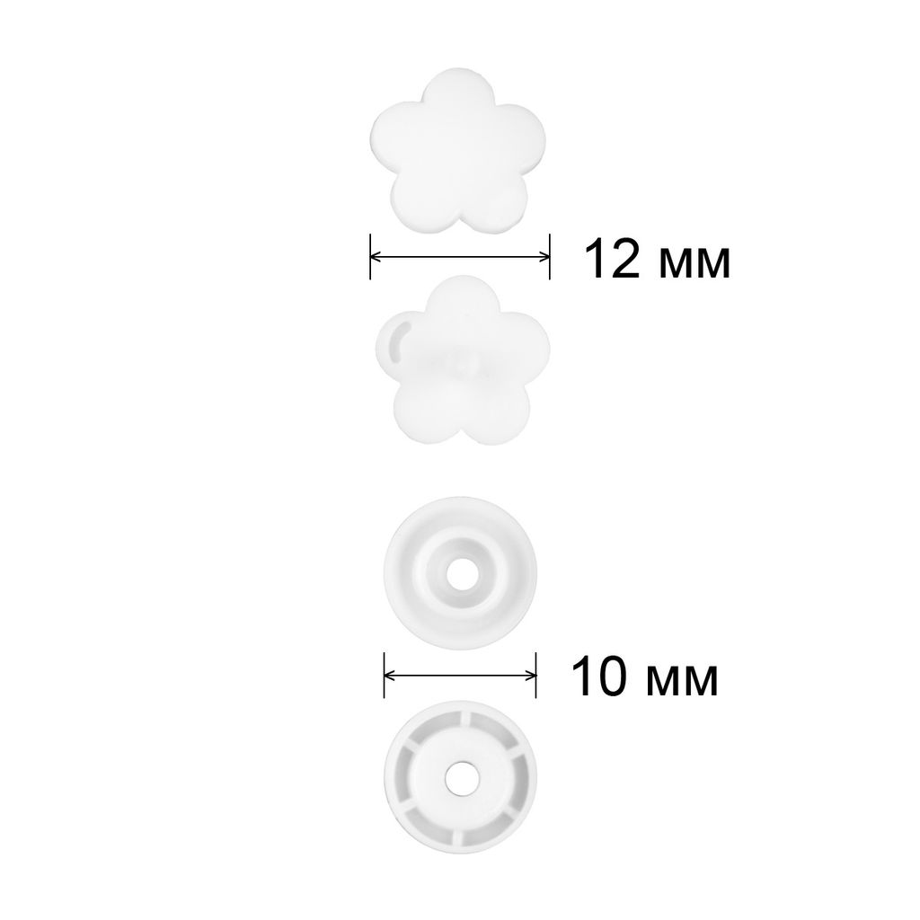 Кнопка Micron POM-12 FL Кнопки пластиковые пластик d 12 мм 15 шт. № 001 белый