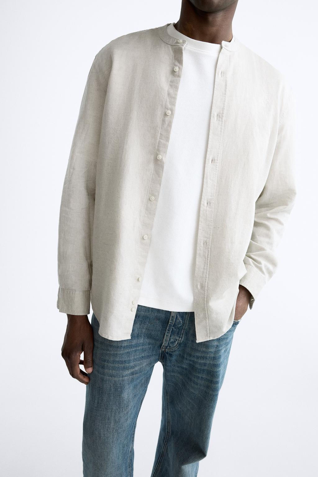 PAMUKLU KETEN GOMLEK - Zara фото 32