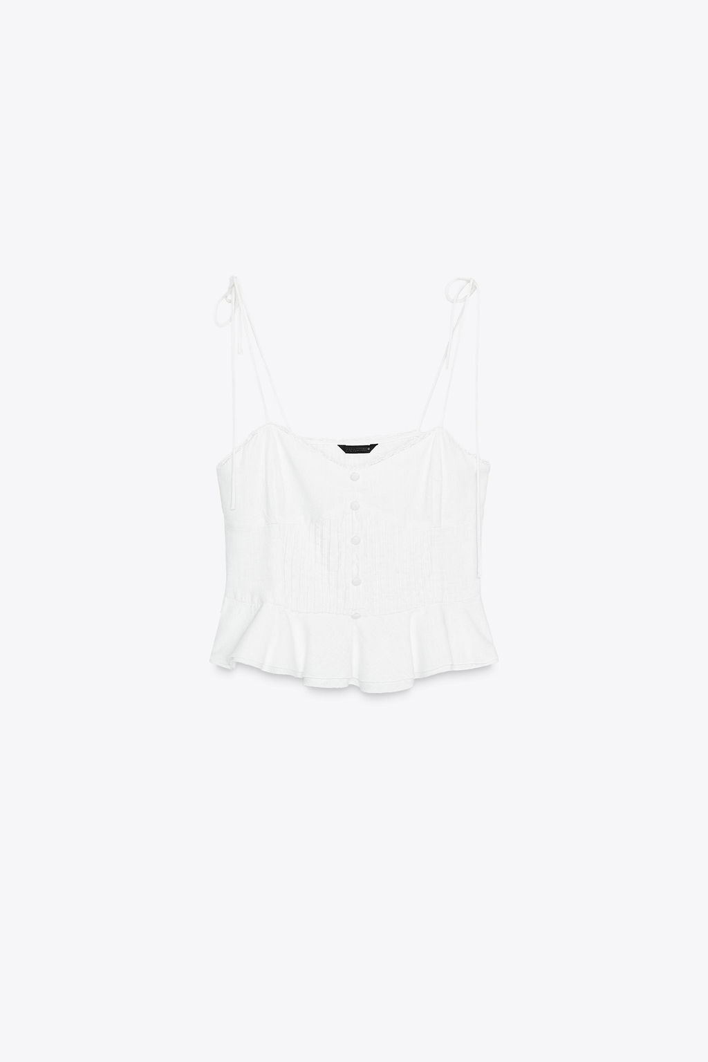 ROMANTIC TOP WITH PINTUCKS IN A LINEN BLEND - Zara фото 5